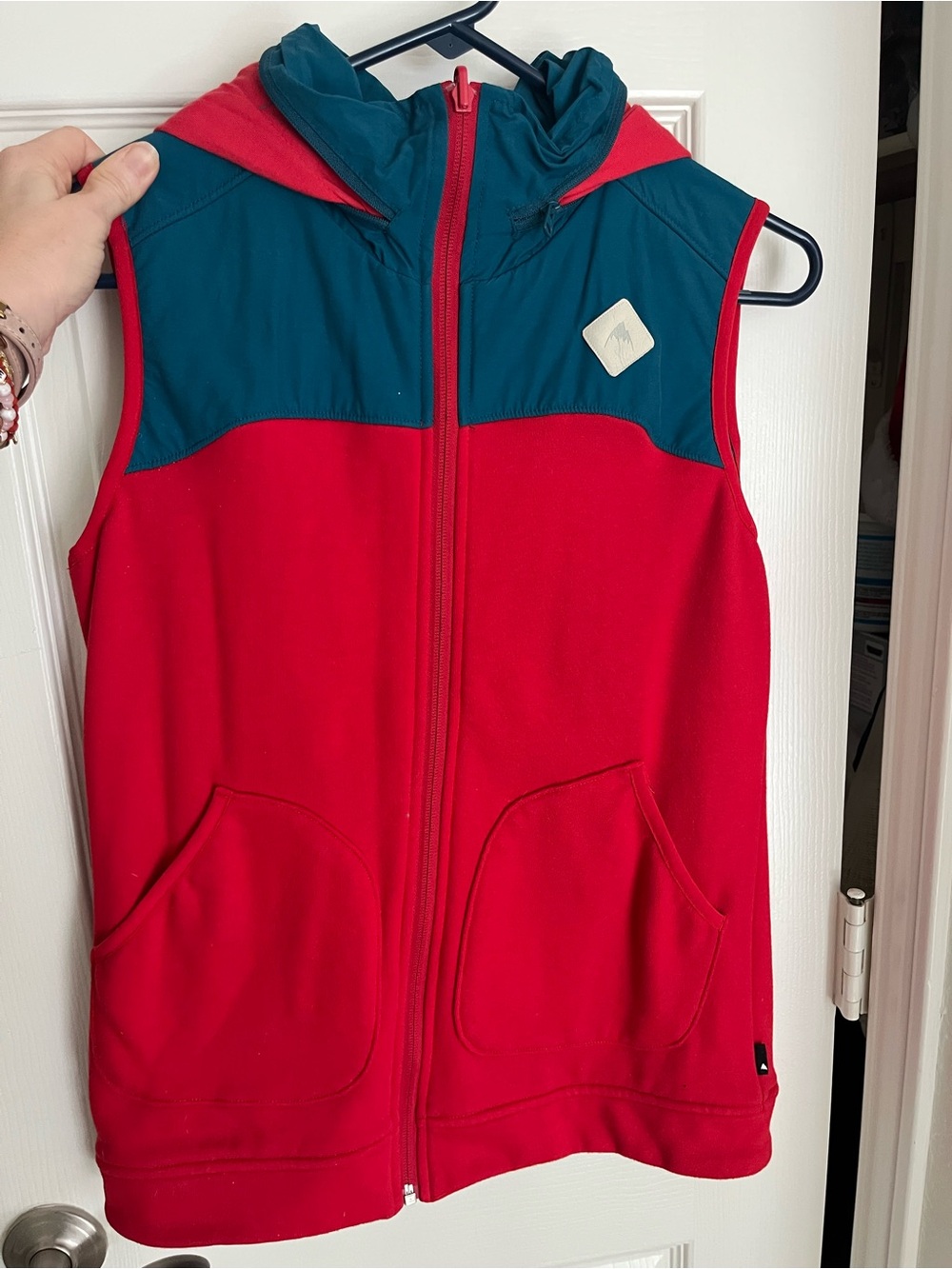 Burton women’s reversible Red and blue Hooded Vest